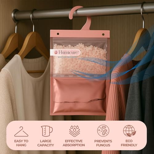 Image of Moisture Absorber Dehumidifier 500ml Absorption Capacity Prevents Mold, Dampness & Bad Odor Ideal for Wardrobe, Bathroom, Kitchen & Bedroom 220g x 6 (Fragrance Combo)