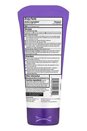 Amazon Basics Daily Acne Control Cleanser, Maximum Strength 10% Benzoyl Peroxide Acne Medication thumb #1