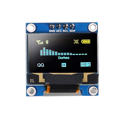 Image of 4 Pcs 0.96 Inch OLED Display Module 128x64 Pixel SSD1306 I2C IIC Screen Compatible with Arduino Raspberry Pi Blue and Yellow