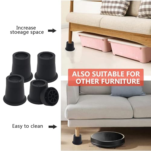 TOPROAD Adjustable Bed Furniture Risers, Stackable Bed Lifts in Heights of 1, 2, or 3 Inches, Heavy Duty Furniture Risers for Home - Supports Up to 6,000 lbs(8-Piece Set)