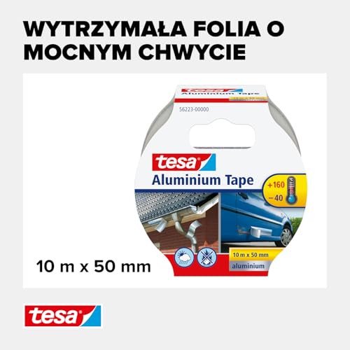 Tesa 56223-00000-11 Samoprzylepna Taśma Aluminiowa, Srebrny, 10 m x 50 mm