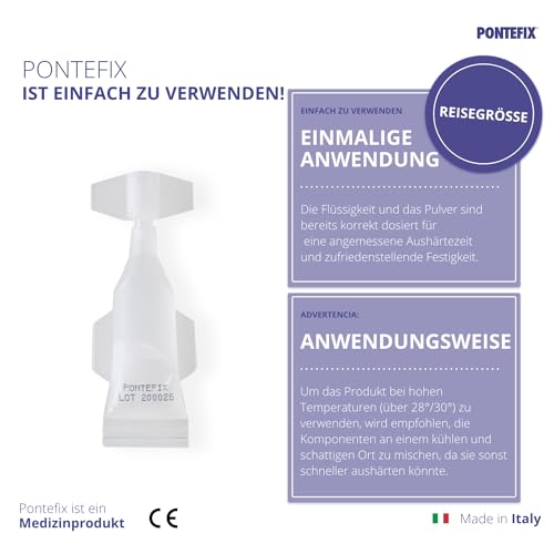 Pontefix Dentalzahnzement - Befestigt Brücken, Zahnkapseln und Stiftzähne