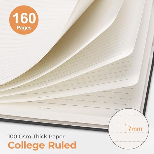 AHGXG Spiral Journal Notebook, 160 Lined Pages, A5 Medium Size (5.7'' x 8.3''), for Men & Women, Journaling, Writing, Work & Office, Hardcover, 100 GSM Thick Paper (Colourful Tree) - Image 3