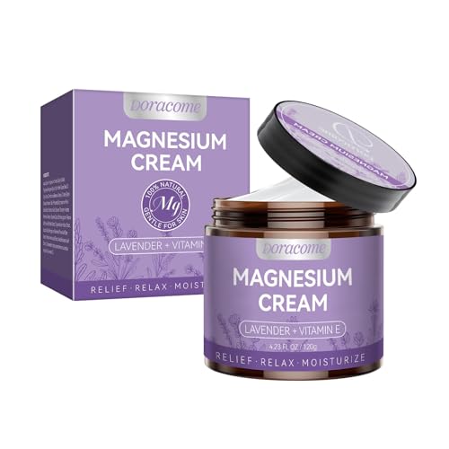 Doracome Magnesium Moisturizing Cream for Muscle Relief Sleep Support and Stress Relief Fast-Absorbing Formula Skin Friendly Lightly Scented