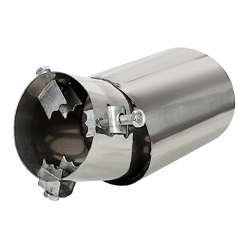 Tubo de escape universal de acero inoxidable pulido para coche con silenciador trasero redondo 6