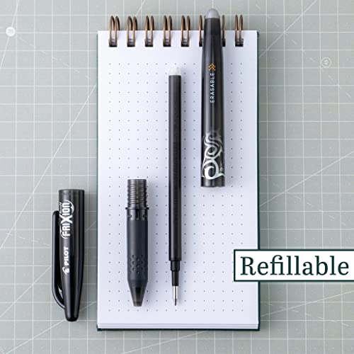 Image of Pilot FriXion Ball Erasable Gel Pens, Fine Point, Black Ink, Dozen Box (31550)