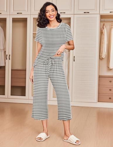 Ekouaer Women's Pajamas Set 2 Pack with Pockets - 20% Off - Image 5