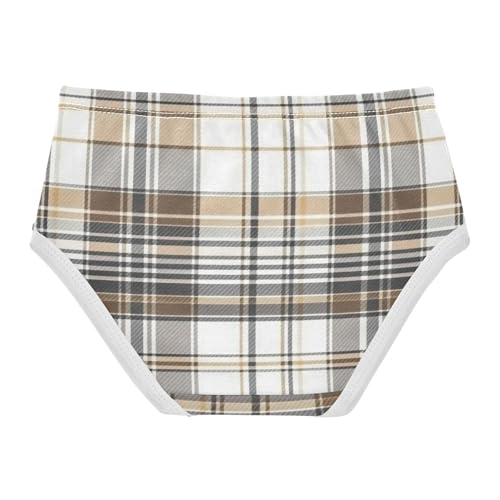 Girls' Training Panties Comfort Color for Kid Brown Tartan Plaid Material2