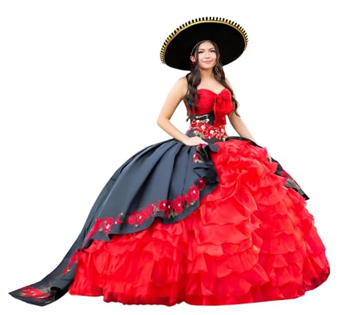 Applique Satin Quinceanera Dresses Ball Gown Strapless Sweet 16 Dresses Organza Sparkly Evening Gown