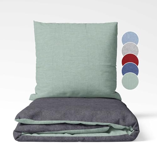 sleepling Biber Bettwäsche, Feinbiber 135 x 200 cm, Wendebettwäsche...