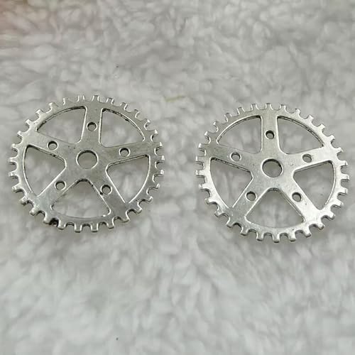 160 Conectores de Rueda Dentada de Plata tibetana de 25 mm B311