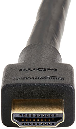Image of Amazon Basics HDMI Cable, 15 ft, 4K@60Hz, High-Speed 4K HDMI 2.0 Cord, 18Gbps, 2160p, 48 bit, Ethernet, Compatible with TV /PS5 /Xbox /Roku, Black (Pack of 2)
