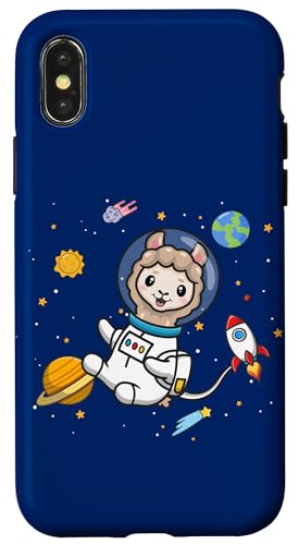 Funny Kids Boys Girls Kawaii Astronaut Space Llama Lover �X�}�z�P�[�X iPhone X/XS �p