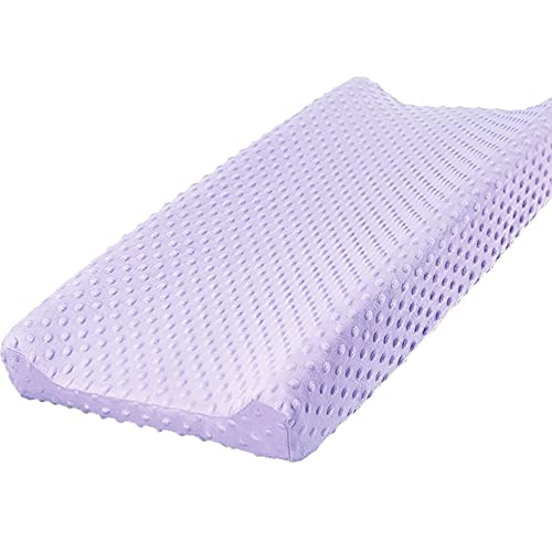 Image of Owlowla Changing Pad Cover, Soft Minky Dots Changing Table Sheets for Baby Boy and Girl(Lilac)