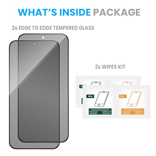 Image of ArmourPro Anti-Spy Privacy Tempered Glass for Realme 16 Pro - Anti Peeping Screen Protector, Edge to Edge Full Coverage, 9H Hardness, Easy Installation Kit | Pack of 2