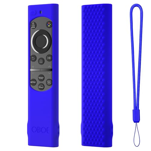 Image of OBOE Silicone Tv Remote Cover for Samsung Smart Tv Remote, G-Blue | Compatible with BN59-01311 Samsung QLED TV Remote; Half Wrap Protective Case with Loop, Remote Not Included