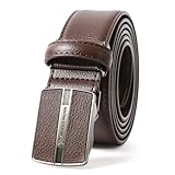 [Arnold Palmer] [アーノルドパーマー] ベルト メンズ 牛革 レザー 革 カジュアル フィット バックル 無段階調整 穴無し ブランド ロゴ 刻印 35mm 110cm ダークブラウン F