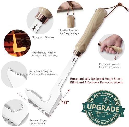aon 2-Pack Crack Weeder & Root Remover Tool Set for Patios and Gardens - 1