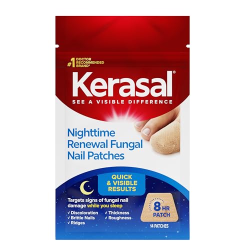 Kerasal Nighttime Renewal Fungal Nail Patches - 14 Patch - Overnight Repair for Nail Fungus Damage, 8-Hour Treatment Restores Healthy Appearance (Packaging May Vary)