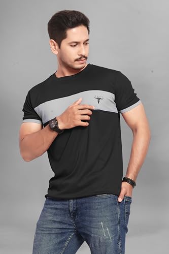 Image of Men's Polister Solid Round Neck Half Sleeve Shirt(D P K P-1284)