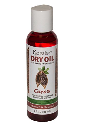 Dry Oil Cocoa 1 pc 4oz Moisturizes & Nourishes Body, Face & Hair - Non Greasy/Fast Drying
