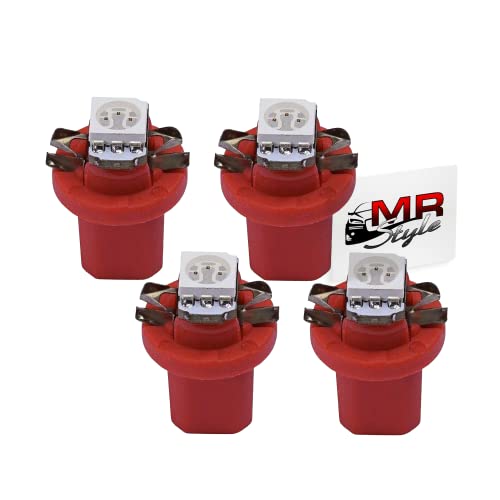 MR-Style - 4 luci a LED ad alta potenza, compatibili con Smart Fortwo 450 e adesivi, colore rosso