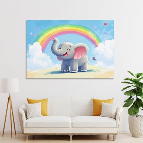 Impression sur toile éléphant 50x75cm décoration murale pour salon