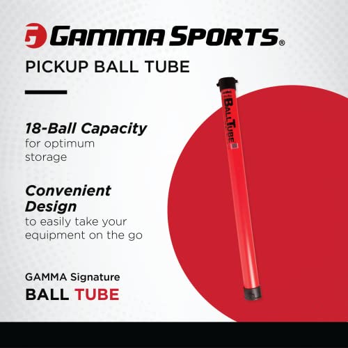Gamma Sports Tennis Ballhopper Balltube With Shoulder Strap, Holds 18 Balls, Red & Wilson Tennis Ball Pick Up Hopper -75 Balls Capacity #TOP2
