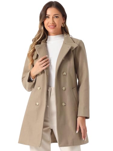 Allegra K Cappotto Donna Invernale Doppiopetto Da Donna Con...
