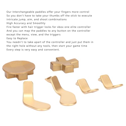 Image of Stainless Steel Joysticks Paddles Replacement Parts,Gaming Controller Accessories Include 4pcs Paddles and 2 D Pads for Elite Series 2