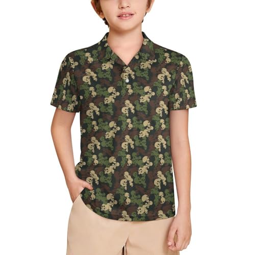 Boy's Polo Shirt Short Sleeve Tennis Shirts Collared Golf Shirt for Youth Teen