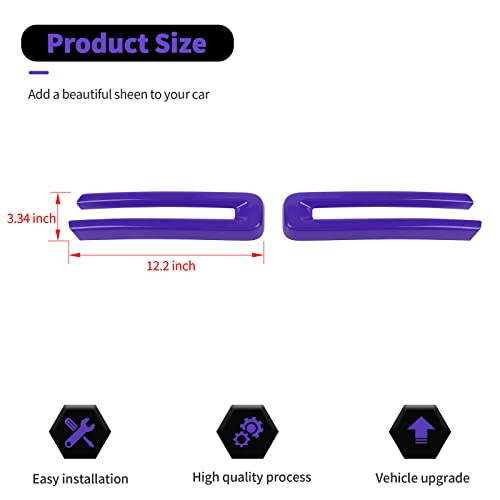Image of Front Grille Inserts Trim Cover Grill U Bar Cover Frame Decoration Exterior Accessories for Dodge RAM 2018 2019 2020 2021 2022,Purple