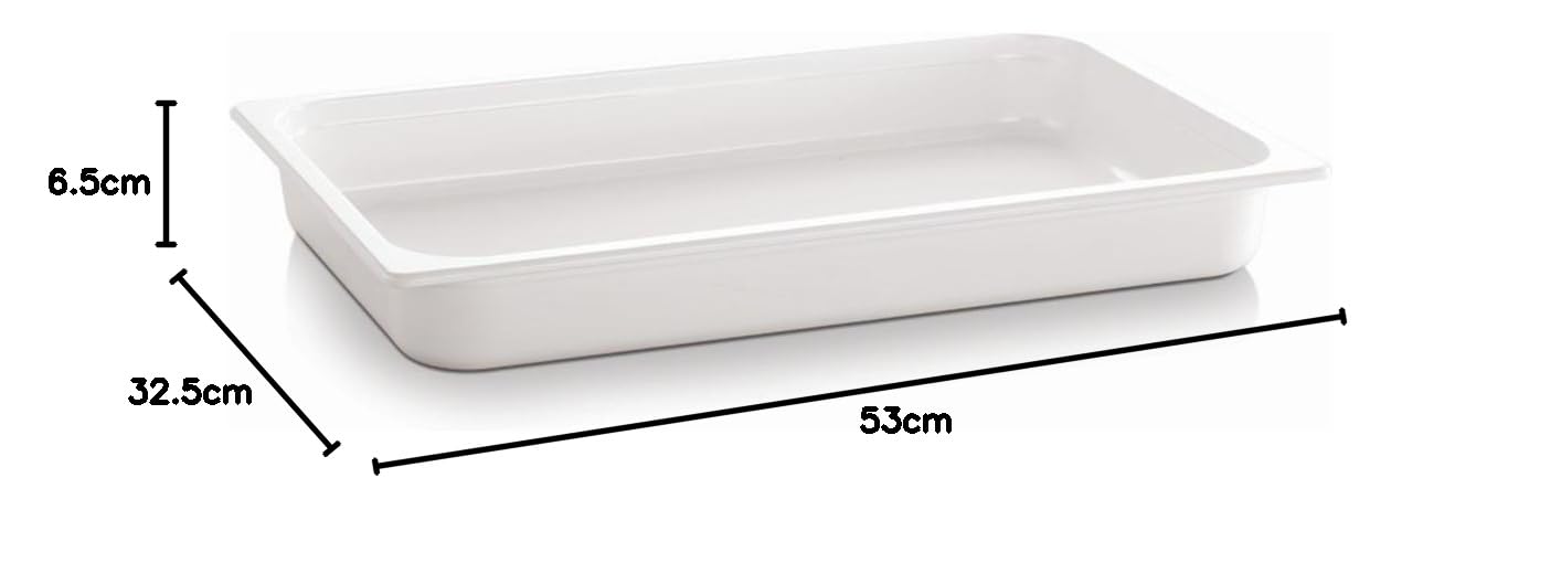APS 83759 ECOLINE GN 1/1 pojemnik z melaminy z nacięciami na krawędzi, 53 x 32,5 x 6,5 cm 7,10 l biały
