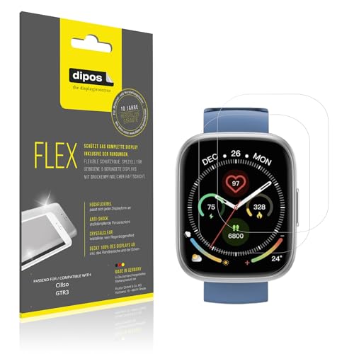 dipos I 2x Protector de Pantalla compatible con Cillso GTR3 - cobertura 100% para pantalla I 3D Full Cover láminas protectoras