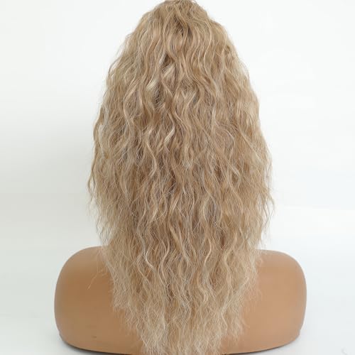 Image of Claw Clip Ponytail Extension 16In Curly Hair,Blonde Highlight H27 /88#