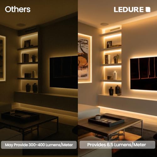 Image of LEDURE Sera 50M LED Rope Light (Pack of 1) Warm White Decorative Strip Light with 120 LEDs /Meter, IP65 Waterproof Flexible Rope for Home, Balcony, Garden, Cove & Festive Decoration