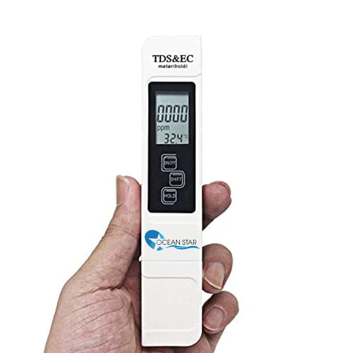 OCEAN STAR TECHNOLOGIES Digital 3-In-1 Water Tds Ec And Temperature Meter - Purity Tester With Atc Function, 1Ppm Resolution, 0-9990 Ppm Measurement Range (Black)