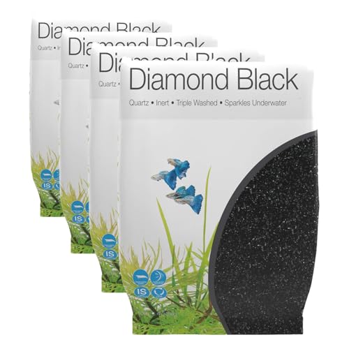 Image of Aqua Natural Diamond Black 10lb,Premium Gravel and Substrate for Aquariums,Fish Tanks and terrariums,1-2mm,(Pack of 4)