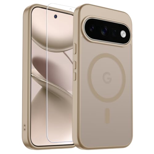 Image of SUPFINE Magnetic for Google Pixel 11 Pro XL Case - Pink Gold | With Screen Protector,Translucent Matte,Built-in Magnets,Military Grade Drop Protection,Shockproof Phone Cover