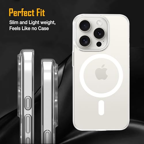 Image of Zapcase Back Case for iPhone 15 Pro | Slim Lifetime Anti-Yellow Crystal-Clear Cover with Elevated Camera Protection & MagSafe Compatibility | Premium German Polycarbonate | Shockproof | Clear