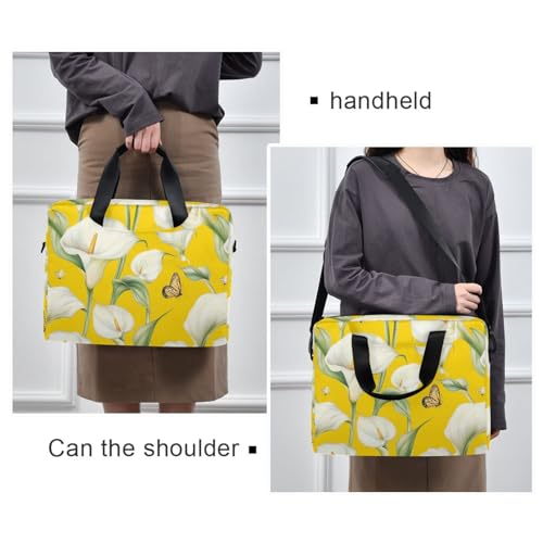 Bolsa portátil para laptop 15.6 pulgadas con asas y correa amarilla miniatura 2