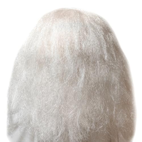 ZDOVLZZPON Halloween Witch Mask with White Hair, Latex Costume Accessory, Creepy Old Character Design - Image 5