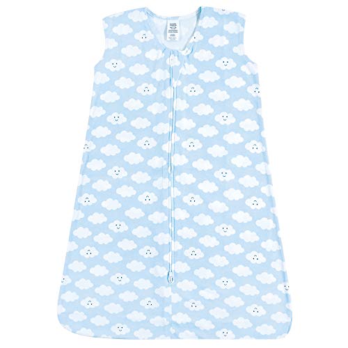 Image of Luvable Friends Unisex Baby Sleeveless Jersey Cotton Sleeping Bag, Sack, Blanket, Boy Clouds Jersey, 12-18 Months