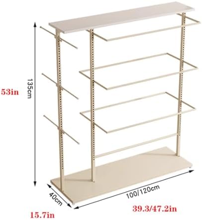 Dual-Sided Metal Underwear Display Stand, Retail Garment Rack for Socks, Bras & Hats, Commercial Clothing Store Shelves, 100x40x135cm, Ideal for Markets & Boutiques