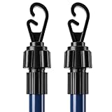 2.4M Telescopic Washing Line Prop Pole Metal Clotheslines Heavy Duty Home Garden Laundry Support Drying Line Poles Dry Clothes Drying Airer Washing Pole Extenedable to 2.4M Blue Pack of 2