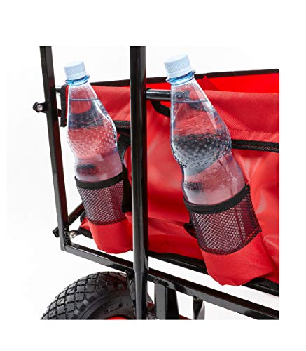 Bollerwagen faltbar Luftreifen Dach Luftbereifung Strand 80kg Boden mit Polsterung Transportwagen Picknick Urlaub Offroad Famillie