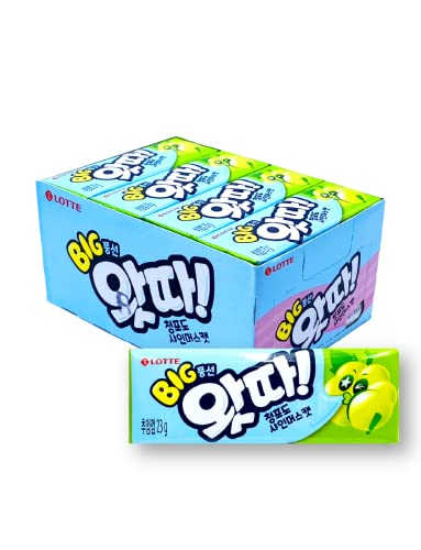 Lotte Watta Chewing & Bubble Gum 23g x 16ea Renewal version 왓따 (Green Grape Flavor)