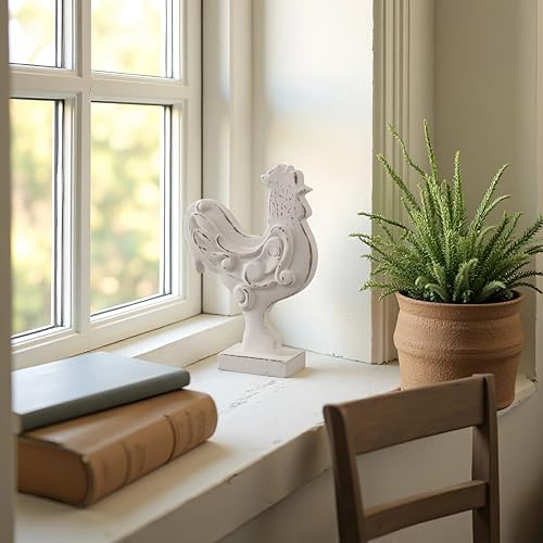 Estatua pequeña rústica de gallo para cocina 6 x 8 pulg