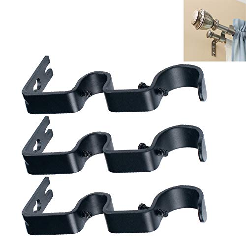 Nuoda Double Curtain Hooks,Wall Bracket,Heavy Duty Vintage Curtain Holder for 1