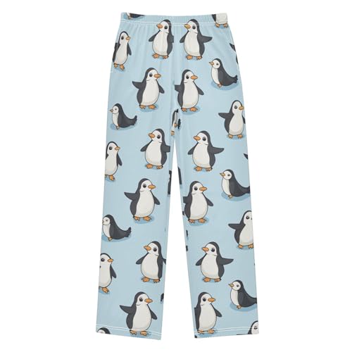 visesunny Boys' Pants Penguin Design Soft Long Bottoms Elastic Waist Trousers Sweatpants with Pockets L